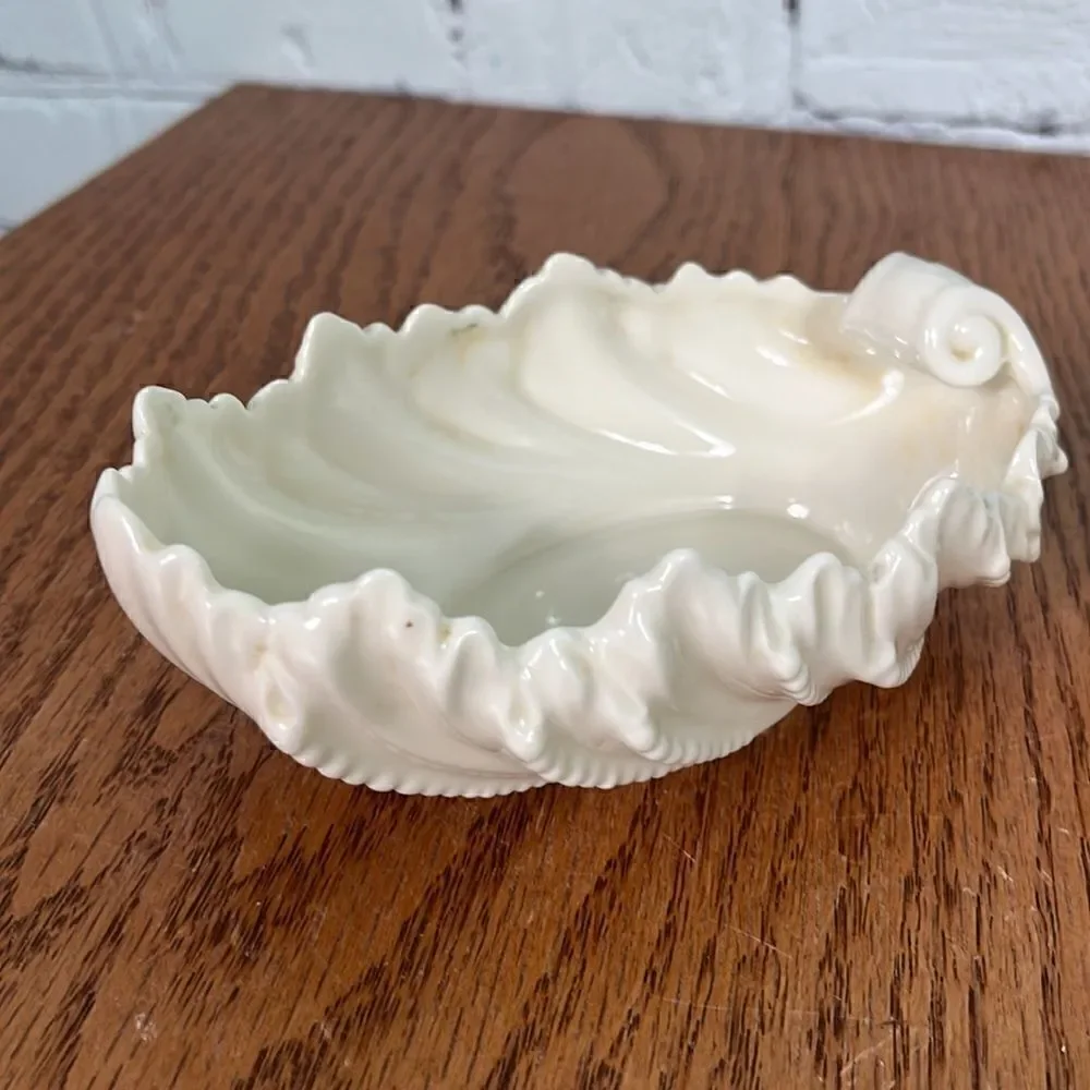 Lenox Acanthus Leaf 6” Candy Dishes Set of 4 blue stamped Vintage Ivory Wave